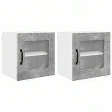 vidaXL Armário de cozinha 2 pcs cinza beton 40 x 31 x 40 cm - Cinza - Ver 2