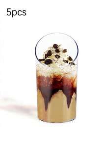 10 Mini Dessert Cups, 2.5-Ounce Transparent Plastic Frozen Cake Appetizer Cup, Tilted Round Cup Suitable For Desserts, Appetizers, And Ice Cream - Multicolor - View 10