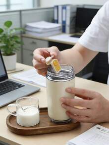 1 pieza Taza de café con aislamiento al vacío de acero inoxidable, aislamiento térmico a prueba de fugas y de larga duración para leche, café, té, jugo, adecuado para regalos de vacaciones y de negocios, regalos para el hogar, taza para exteriores de todas las estaciones, oficina y escuela, taza creativa de unicolor - Multicolor - Ver 10