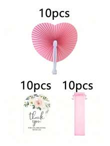 40支/30支/20支/15支装白色折叠心形手扇套装，婚礼手扇套装，包含欧根纱袋、吊牌和亚麻绳，趣味DIY，情人节和新年礼物，家居装饰，适用于婚礼、新娘礼物、婚礼回礼、派对回礼