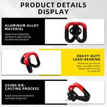 1-Piece Motorcycle Front Mount Double Hook MTG-6990 Red/Blue Multi-Functional Hook, High Load Capacity, 360° Adjustable, Space-Saving, Aluminum Alloy, Compatible With Motorcycles/Electric Bikes - 1 - View 3