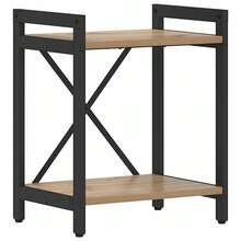 vidaXL Handgefertigtes Eichenregal 40 x 30 x 50 cm Holzwerkstoff - Braun - Übersicht 2