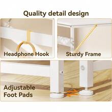 L Shaped Desk With 4 Drawers, 47" White Computer Desk With Storage, Reversible Kids Study Table With Hook, Corner Work Table For Home Office - trắng - Xem 5