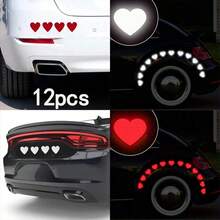 Bộ 12 miếng dán phản quang hình trái tim, miếng dán cảnh báo phát sáng, thích hợp cho xe máy, xe điện và ô tô. Cho dù đó là ô tô dùng để đi lại hàng ngày, xe máy chạy trên đường phố hay xe điện linh hoạt, an toàn luôn là ưu tiên hàng đầu khi di chuyển. - 12 Miếng dán phản quang hình trái tim - Xem 10