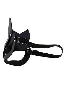 Máscara de gato para mujeres, máscaras de mascarada para mujeres, máscaras de conejo, máscara de cara de gato para discoteca, cóctel y cosplay - Negro - Ver 2