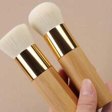 6pcs Bamboo Handle Makeup Brushes Set - Highlighter Brush, Blush Brush, Foundation Brush, Concealer Brush, Detail Brush, Contour Brush - Soft Bristle Compact Powder Brush, Makeup Tools - Multicolor - View 7