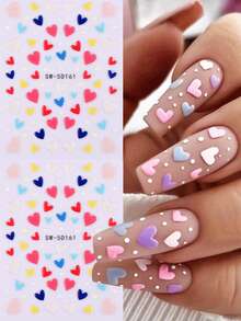 2 miếng dán móng tay hình trái tim 5D nhiều màu sắc, hình trái tim dễ thương màu đỏ, trắng, hồng, xanh dương, tự dính, dùng để trang trí móng tay cho ngày Valentine, phụ kiện làm móng cho nữ và bé gái, thích hợp cho ngày Valentine, đám cưới, các thiết kế móng tay, dụng cụ làm móng. - Nhiều màu - Xem 2