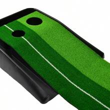 WIN.MAX 3m Golf Dual-Hole Putting Trainer, Non-Slip Plastic Turf Practice Mat, Golf Putting Training Aid, Golf Putting Green, Outdoor Swing Fitness Equipment, Holiday Gift - Green - View 6
