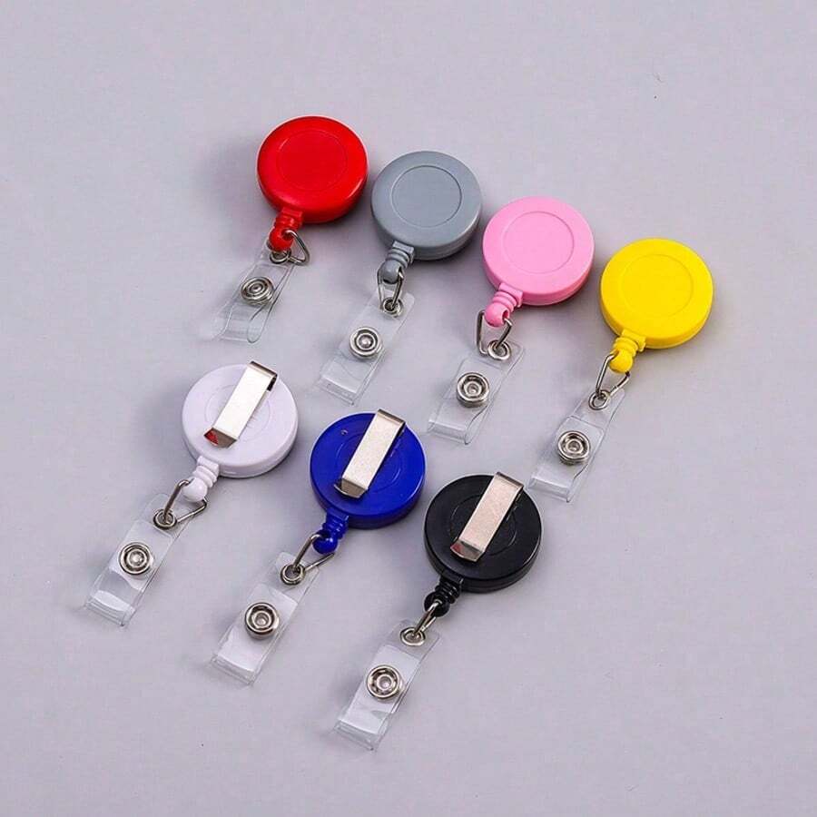 2pcs - Retractable ID Name Badge Holder Reel With Belt Clip, Office And School Accessories/Supplies, Great For Nurses, Teachers, Hospitals And Offices