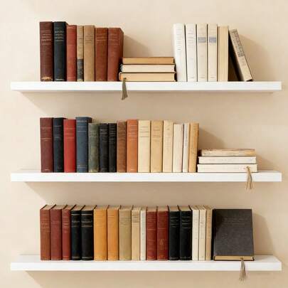 1PC Floating Shelf, Wood Wall Mounted Shelf Picture Ledge Display Racks Spice Racks Decorative Wall Shelves For Wall, Hanging Shelf With Invisible Brackets, Deep Shelves For Bathroom, Bedroom, Living Room