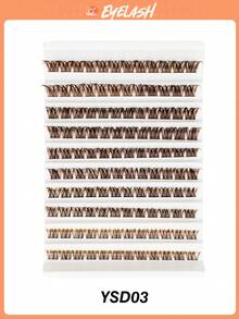 Asiteo 110/120 pièces Rallonges de cils naturels bruns de type D, faux cils épais, doux et ébouriffés, similaires aux cils de vison, conviennent pour les fêtes de l'Aïd, les soirées de fiançailles, les enterrements de vie de garçon, les mariages, les voyages, les vacances à la plage et le maquillage - D - Voir 7