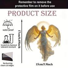 2D Printed Lighting Reflector Garden Decor, Mythological Theme Angel, Window Decor, Wall Art, Indoor Outdoor Decoration, Wreath, Porch, Garden, Yard, Bedroom Office Home Decor, Gift For Friends