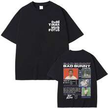 2026 Camisetas Gráficas de Rapero  DeBi TiRAR Más Fotos DTMF Camisetas Impresas Ropa de Hombre y Mujer Moda Casual Hip Hop Y2K - Negro - Ver 1