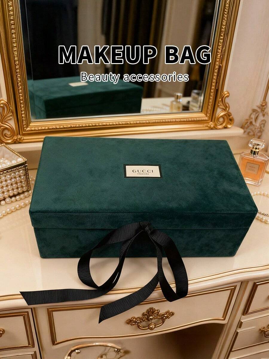 Gucci Caixa de Armazenamento de Jóias/Cosméticos/Jóias de Veludo Verde Estilo Vintage de Grande Capacidade, Ideal para Guardar Jóias como Presente para Amigos ou Familiares, e uma Escolha Perfeita para Presentes de Feriados e Aniversário - Verde - Visão 1