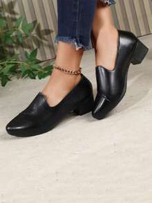 Giày cao gót nữ kiểu dáng slip-on, thoải mái và thời trang. - màu đen - Xem 3