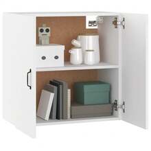 vidaXL Armoire murale Blanc 60x31x60 cm Bois d'ingénierie - Blanc - Voir 4