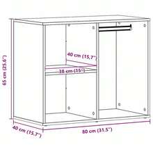 vidaXL Armoire de cosmétiques avec étagère Chêne noir 80 x 40 x 65 cm - Noir - Voir 8