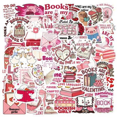 50 piezas de pegatinas de grafiti divertidas de café rosa con dibujos animados para DIY en equipaje, taza de agua, cuaderno, casco, decoración creativa