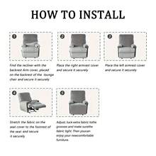 4件套躺椅套，印花躺椅套，防滑贵妃椅沙发套，带收纳袋，适用于客厅 - 彩色 - 查看 5
