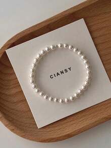 1pc Exquisite S925 Sterling Silver Pearl Bracelet, Niche Design, Luxurious Feel, Suitable For Party, Gift, And Daily Wear