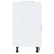 vidaXL Armoire de cuisine Porto blanc brillant bois ingénierie - Blanc - Voir 6