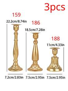 1 pieza/3 piezas Candelabro de metal y hierro simple y creativo, lujoso y romántico para cena a la luz de las velas en bodas, fiestas, dormitorios, mesas, restaurantes, salas de estar, graduaciones, cumpleaños, cocinas, San Valentín y Año Nuevo. Candelabro decorativo, de moda, atmosférico, velas románticas para bodas y mesas, se pueden usar para fiestas de cumpleaños - Dorado - Ver 4
