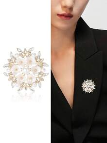 奢华水钻梅花胸针 - 男女通用植物胸针，休闲派对饰品/朋友礼物徽章装饰 - 梅花 - 查看 4