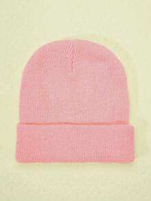 1pc Baby Solid Color Knit Hat, Y2K Style Autumn/Winter Children's Warm Casual Versatile Knit Cap, Suitable For Daily Wear