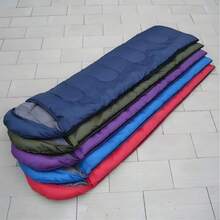 1个1600克露营睡袋，加厚保暖带帽睡袋，适合春、秋、冬季露营、徒步旅行、户外旅行。 - 彩色 - 查看 2