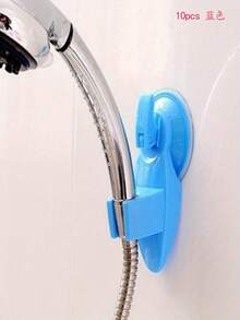 10个装可调节塑料淋浴喷头支架，带强力吸盘，无需钻孔即可壁挂安装，适用于浴室和厨房 - 彩色 - 查看 10