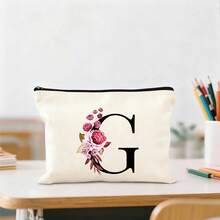 Personalized Makeup Bag, Portable Storage Pouch, Birthday Gift For Women/Mom, Gift For Best Friend, Bridesmaid Cosmetic Bag (G)