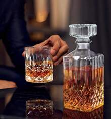 TendenciaBotella Licorera Vidrio Tequila Whisky Bebida Diseño Labrado TransparenteCalidad premium - 1 - Ver 3