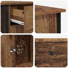 vidaXL Bureau Bois Ancien 141 x 141 x 75 cm Legno d'ingegneria - Castano - Visualizzare 9