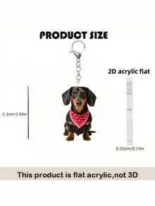 Móc khóa hình chó Dachshund dễ thương đeo yếm đỏ, thiết kế acrylic độc đáo, nhẹ, phù hợp với chìa khóa xe, chìa khóa điện thoại, ba lô và ví, trang trí tiệc tùng - Món quà hoàn hảo cho bạn bè, lựa chọn hàng đầu cho Ngày Valentine. - Nhiều màu - Xem 7
