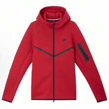 Nike Unisex Tech-Inspired Fleece Zip Hoodie & Jogger Outerwear For Men & Women Hoodi - Áo Hoodie Đỏ 2 - Xem 5