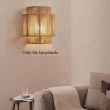 JOYINLED Wall Lamp Shade - Retro Hemp Rope Wall Lamp Shade - Handmade Woven Natural Material - Interior Decor Wall Lamp Shade, Suitable For Living Room And Rooms (Only The Lampshade) - B06 - View 5