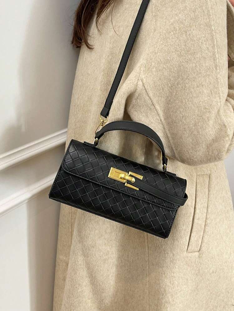 This Simple And Classic Tote Bag Is Made Of PU Material And Is Suitable For Various Occasions Such As Daily Commutes, Parties, Outings, Vacations, And Shopping. It Is Also A Practical Work Bag For Professional Women, Students, And Office Workers. - Black - View 6