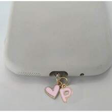 1pc Pink Heart-Shaped Metal Dust Plug, 26 Letter Heart Charging Port Protector Cover, DIY Phone Decor Compatible With Apple/Type-C, Mobile Device Dust-Proof Accessory, Girly Letter Heart Dust Plug, Gift For Friends, Valentine's Day Gift, Festival Small Gift Gifts For Mother, Family, Friends, Kids, Birthday, Holiday Phone Accessories Phone Charm - Pink IPhone - View 27