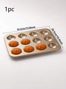 6/9/12 Cavity Chestnut Baking Mold, Professional Non-Stick Madeline Baking Pan, Suitable For Home Baking/Commercial Baking, Cake Mold, DIY Oven Mold, Easy Release, Easy Cleaning - Gold - View 11