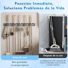 CYPNOrganizador de Escobas Porta Escobas y Trapeadores Pared Organizador de Pared con 6 Ganchos y 5 Estantes Colgador de Escobas y Trapeadores para Garaje Cocina Baño JardínFashion - 221268601 - Ver 6