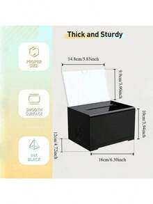 Clear Donation Storage Jar Trading Lock Ballot Raffle Suggestion Box Savings Money Ticket Container Acrylic Fundraising Collection Box - Multicolor - View 4