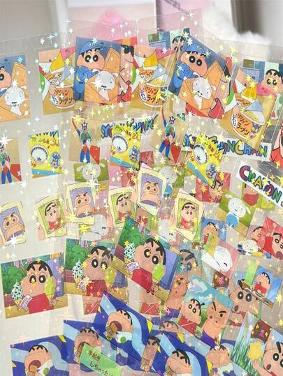 5pcs Random Chalk Design Transparent Laser Cut Stickers, Suitable For Decorating Luggage, Cups, Paper Phones, Notebooks, Diaries, Home Decor, Party Decor, Birthday Gifts, Holiday Gifts, Fashion Item, Luxury Choice, Sewing, DIY, Gift For Friends Or Partners, Graduation/Opening Ceremony, Business Opening/Graduation Gift, Party Gift