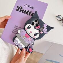 Sanrio 1个时尚创意手提袋造型三丽鸥酷洛米手机壳，硅胶材质，防水防震，可爱萌系设计，兼容苹果17系列、11/12/12 Pro、13/14/15、13 Pro/14 Pro/15 Pro、12 Pro Max/13 Pro Max/14 Pro Max/15 Pro Max、16、16 Pro、16 Pro Max、17、17 Pro、17 Pro Max手机保护套 - 彩色 - 查看 1