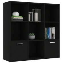 vidaXL Bibliothèque Noir 98x30x98 cm Legno d'ingegneria - nero - Visualizzare 3
