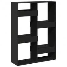 vidaXL Schwarze Trennwand 100x33x135 cm Holzwerkstoff - Schwarz - Übersicht 6