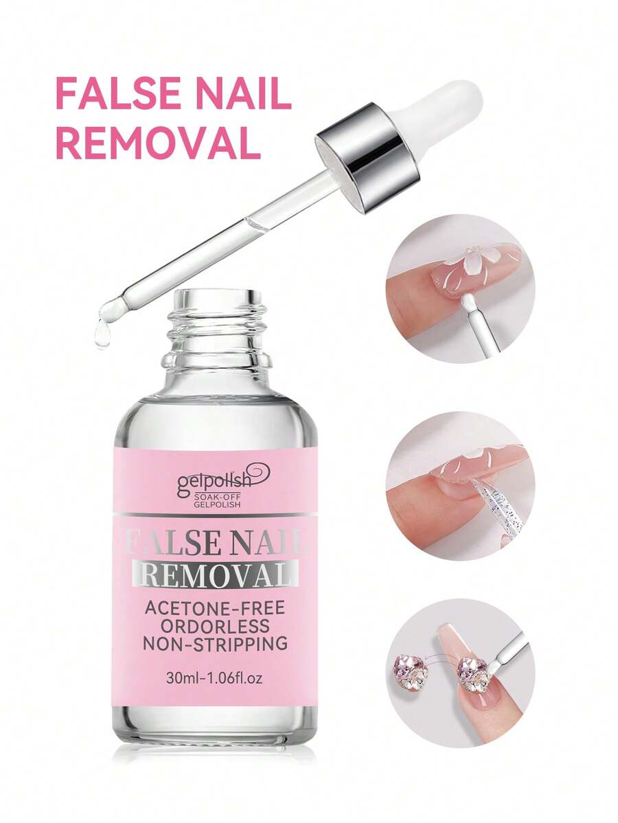 30ml Precision Nail Polish Remover, Suitable For Nail Tips, Multi-Function Nail Tip Remover, Gentle Gel X Gel Nail Remover, Acetone-Free Nail Polish Remover