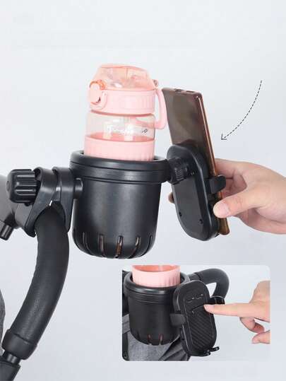 1pc Multi-Function Baby Stroller Accessories - Bottle Holder, Cup Holder, Storage Rack, Phone Holder, Tea/Bottle Holder