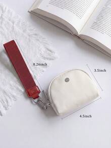 Mini Zip Around Wristlet Wallet For Women Dual Pouch Wristlet  Portable Wallet Coin Purse Mini Women Coin , Women's Wrist Lanyard Keychain With Detachable Mini Wallet & Card Holder Pouches, Ideal Christmas Stocking Stuffer Gift For Travel, Everyday Carry, Keys, Cards And Small EssentialsPocket - WineRed White - 查看 8