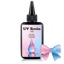 QIAO 焦牌UV树脂套装（含灯） - 100克晶莹剔透硬质树脂，快速固化UV胶水，适用于手工制作、模具首饰制作、DIY工艺品（适合初学者） - 彩色 - 查看 11