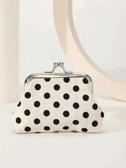 Women's Fashion Polka Dot Multi-Function Kiss Lock Coin Purse For Women Money Wallet Mini Wallet Purse Wallet Small Wallet Coin Wallet Travel Essential Badge Holder Id Card Holder Id Holder